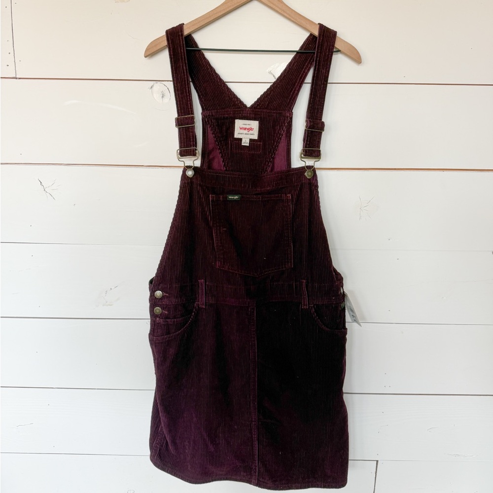 Wrangler Corduroy Overall Dress in Plum